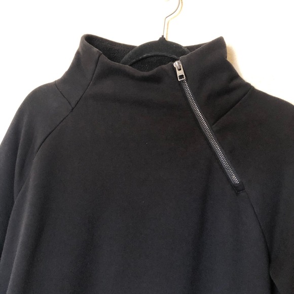 Athleta Pullover Womens S Black Quarter Zip Fleece Lined Pockets Asymmetrical - Picture 14 of 16